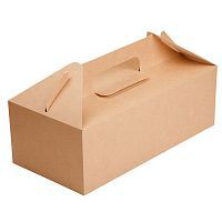 Коробка для рулетов, картон сундук ECO BOX WITH HANDLE крафт (28,8*14,2*9,8см)