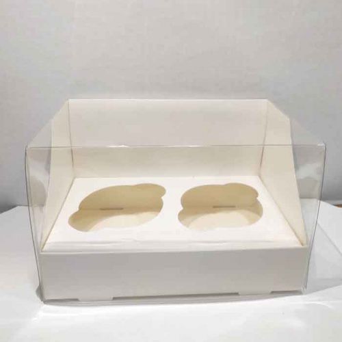 Коробка под 2 капкейка, с прозр. крышкой, белая 16,2*10,3*10см Коробка под 2 капкейка, с прозр. крышкой, белая 16,2*10,3*10см