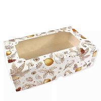 Коробка для зефира "Шишки" с окошком 25*15*7см