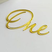 Зеркальный акриловый топпер "One изящный", золото