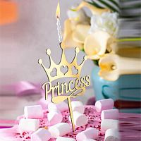 Топпер-свеча "Princess" золото