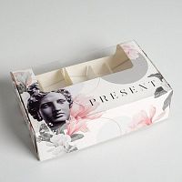 Коробка для эклеров с вкладышами "Present", 25,2*15*7см