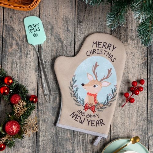 Подарочный набор "Merry Xmas" варежка-прихватка, лопатка фото 2